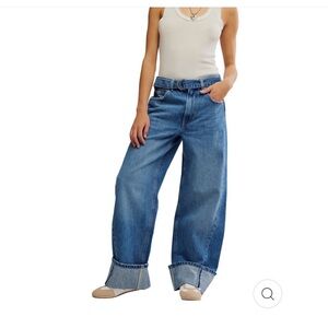 We The Free Wide Leg Blue Jeans